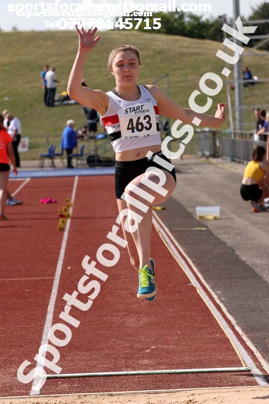 Womens under-17s long jump, 2018 Northern Under-17s/U-15s/U-13s Champs., Wavertree Athletics Centre, Liverpool. Photo: David T. Hewitson/Sports for All Pics